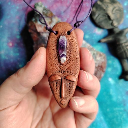 Ametiszt köves nyaklánc - Boho